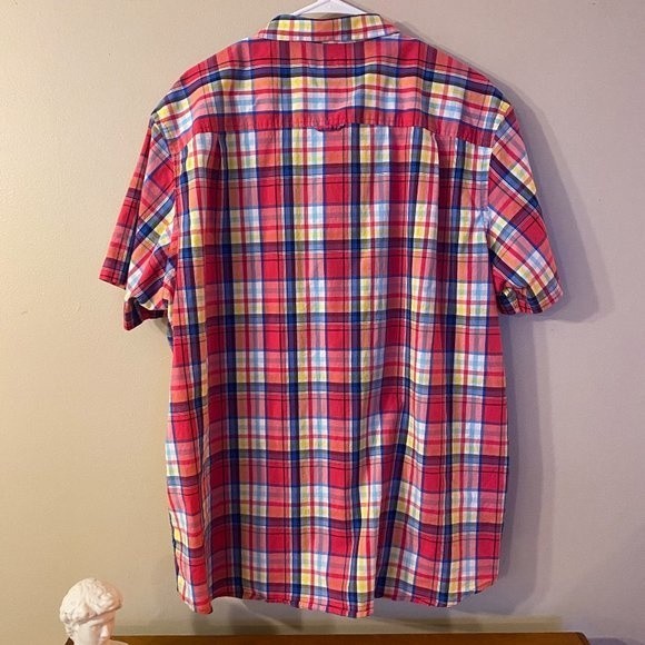 Club Room 3XL Men's button down SS Shirt, Red, yellow, light blue, white color - Picture 4 of 4